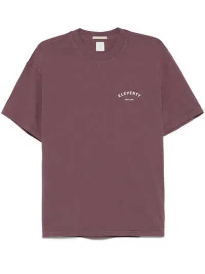 Eleventy Logo-print T-shirt In Red