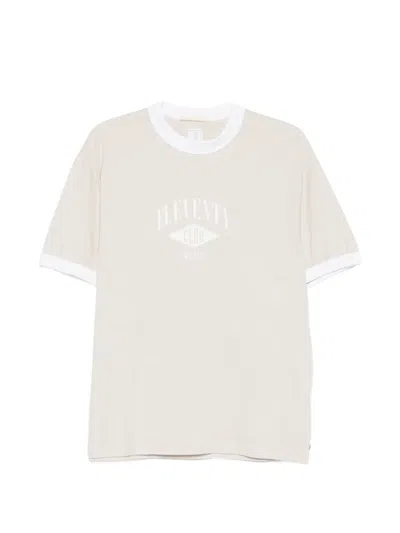 Eleventy Logo T-shirt In Neutral