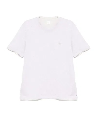 Eleventy Logo-embroidered T-shirt In White