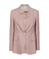 Eleventy Long Sleeve Blazer In Nude