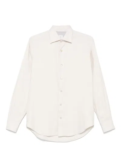 Eleventy Long-sleeve Button-down Shirt In White