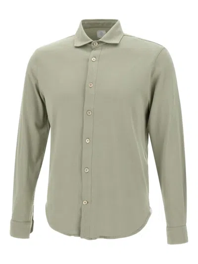 Eleventy Long-sleeve Button-up Shirt In Gray