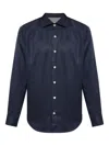 Eleventy Dandy Jersey Button-up Shirt In Blue