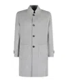 Eleventy Wool-cashmere Blend Coat With Stand Collar In Gray
