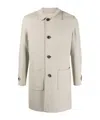 Eleventy Spread-collar Button-down Coat In Neutral