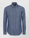 Eleventy Button-down Shirt With Tailored Fit And Dual Chest Pockets In Blue