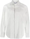 Eleventy Long Sleeve Dandy Shirt With Subtle Texture In White