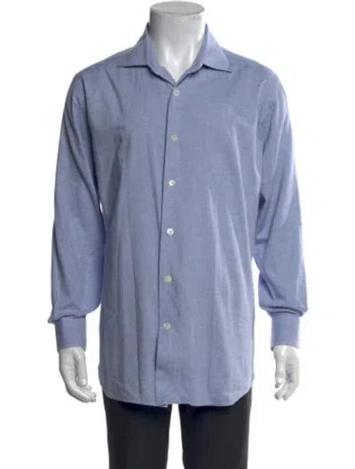 Pre-owned Eleventy Long Sleeve Dress Shirt In Blue