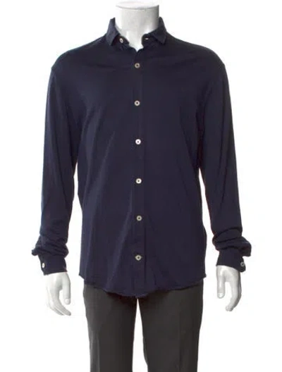 Pre-owned Eleventy Long Sleeve Dress Shirt In Blue