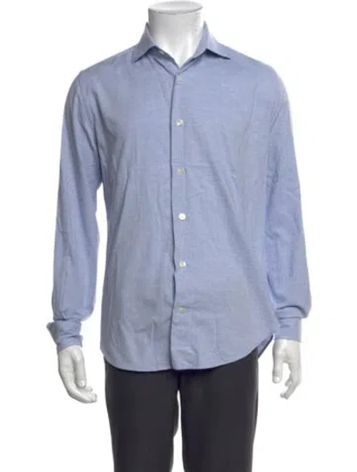 Pre-owned Eleventy Long Sleeve Dress Shirt In Blue