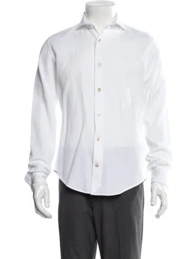 Pre-owned Eleventy Long Sleeve Dress Shirt In White