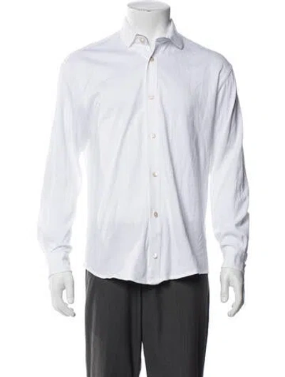 Pre-owned Eleventy Long Sleeve Dress Shirt In White