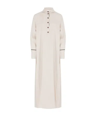 Eleventy Long Sleeve Dress In White