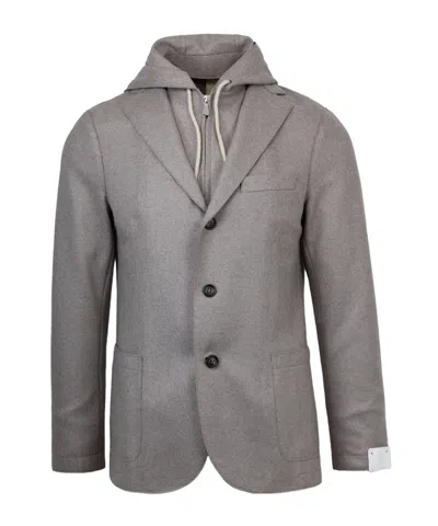 Eleventy Long Sleeve Hooded Jacket In Gray