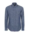 Eleventy Button-down Shirt With Tailored Fit And Dual Chest Pockets In Blue