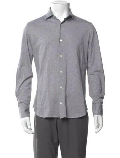 Pre-owned Eleventy Long Sleeve Shirt In Gray