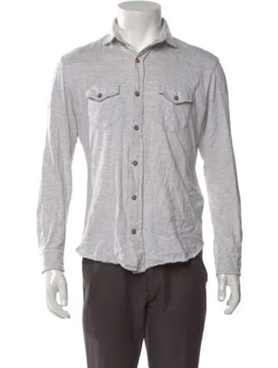 Pre-owned Eleventy Long Sleeve Shirt In Gray