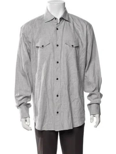 Pre-owned Eleventy Long Sleeve Shirt In Gray