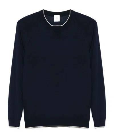 Eleventy Long Sleeve Sweater In Blue