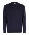 Eleventy Timeless Crewneck Sweater With Ribbed Details In Blue