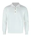 Eleventy Crewneck Collared Ribbed Cuffs In White