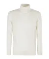 Eleventy Tipping Turtleneck Sweater In White