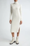 ELEVENTY ELEVENTY LONG SLEEVE VIRGIN WOOL & CASHMERE TURTLENECK SWEATER DRESS