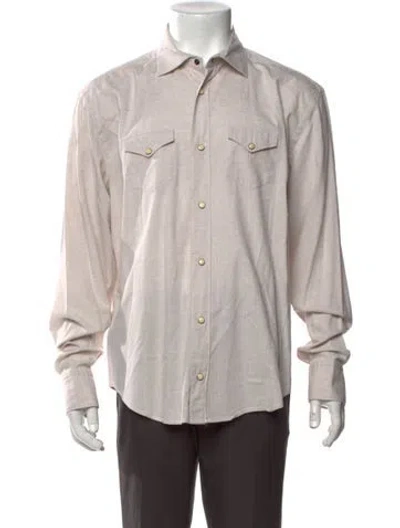 Pre-owned Eleventy Long Sleeve Western Shirt In Neutral