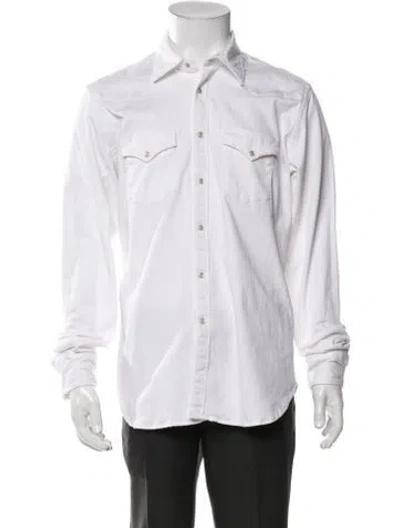 Pre-owned Eleventy Long Sleeve Western Shirt In Neutrals