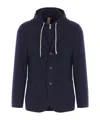 Eleventy Contemporary Single-breasted Jacket With Integrated Hood In Black