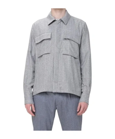 Eleventy Long-sleeved Casual Jacket In Gray