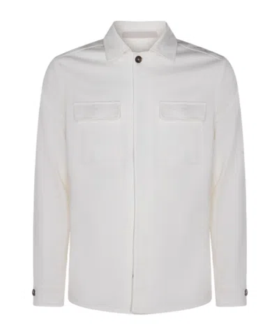 Eleventy Long-sleeved Casual Jacket In White