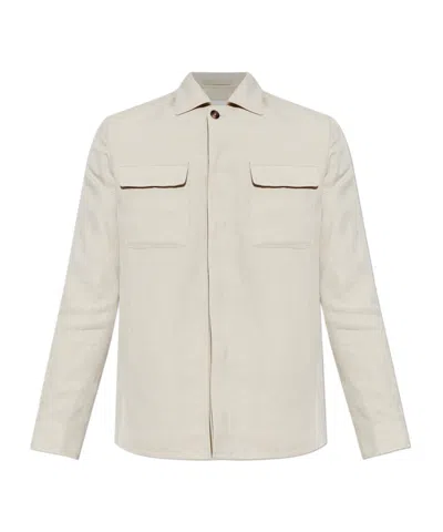 Eleventy Long-sleeved Casual Jacket In White