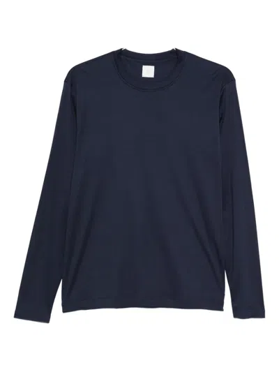 Eleventy Long-sleeved Crew-neck T-shirt In Blue