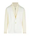 Eleventy Long-sleeved Knitted Cardigan In White