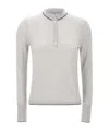 Eleventy Long-sleeved Polo Shirt In White
