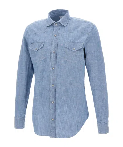 Eleventy Long-sleeved Shirt In Blue
