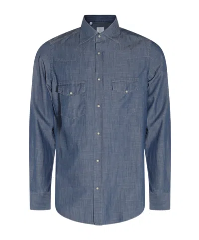 Eleventy Long-sleeved Shirt In Blue