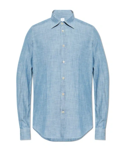Eleventy Cotton Shirt In Blue