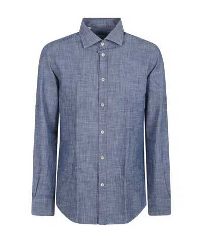 ELEVENTY BUTTON-DOWN CHAMBRAY SHIRT