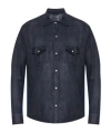 Eleventy Long-sleeved Suede Shirt In Black