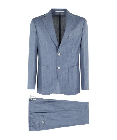 Eleventy Long-sleeved Suit In Blue