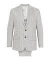 Eleventy Striped Suit In White