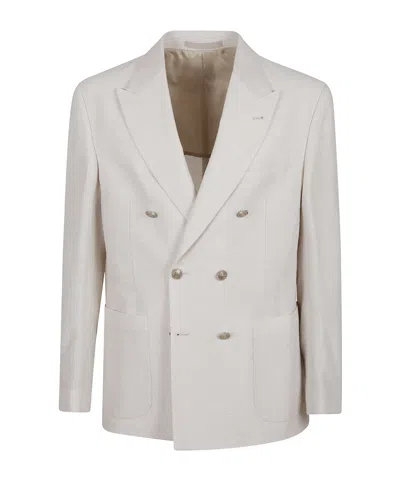 Eleventy Long-sleeved Suit Coat In Silver