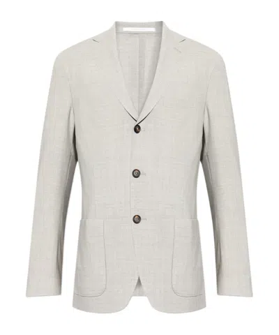 Eleventy Long-sleeved Suit Coat In White