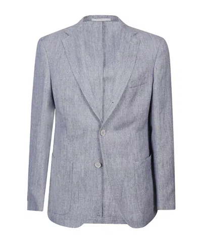 Eleventy Long-sleeved Suit Jacket In Blue