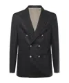 Eleventy Double-breasted Wool Jacket In Black