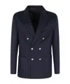Eleventy Double-breasted Jacket With Six-buttons In Black
