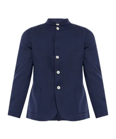 Eleventy Long-sleeved Suit Jacket In Blue