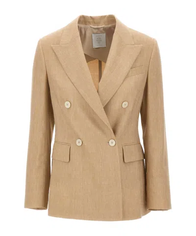 Eleventy Long-sleeved Suit Jacket In Brown